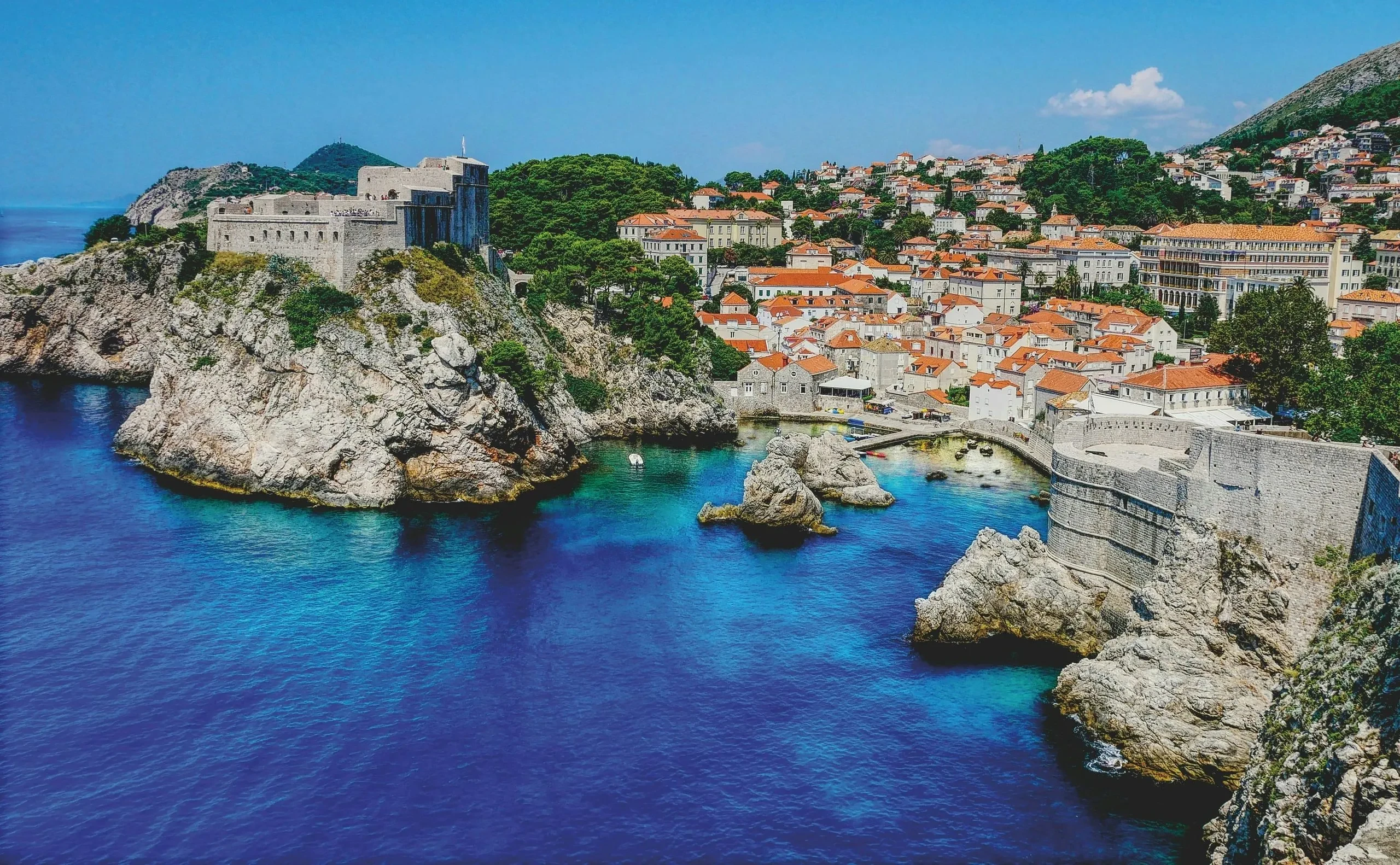 Croatia walled old town Adriatic coast
